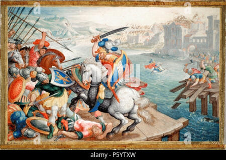 N/A. Deutsch: Orazio Cocles (Miniatur; Gouache auf Pergament) . 1630. Friedrich Brentel (1580-1651) Descrizione pittore tedesco, disegnatore e incisore, Data di nascita e morte 9 Luglio 1580 17 Maggio 1651 Luogo di nascita e morte Lauingen Straßburg periodo di lavoro 1596-1651 posizione di lavoro autorità Straßburg controllo : Q5503769 VIAF:69202924 ISNI:0000 0000 6663 8059 ULAN:500003074 LCCN:N97864884 GND:130498300 WorldCat 542 F Brentel - Orazio Cocles Miniatur 1630 Foto Stock