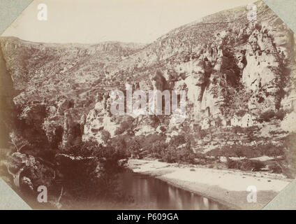 537 Escursione dans la région des Causses (1892).f10.Gorges du Tarn, Pougnadoires Foto Stock