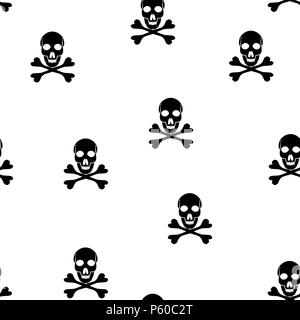 Vector seamless pattern con teschi e le ossa. Illustrazione Vettoriale