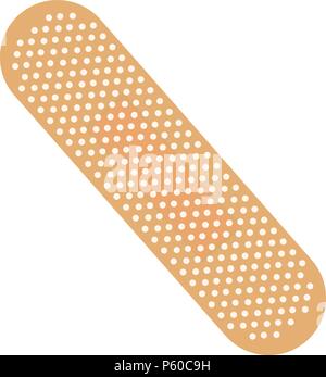 Cerotto su uno sfondo bianco. Banda di medici. Vettore realistico tessuto flessibile bendaggio Illustrazione Vettoriale