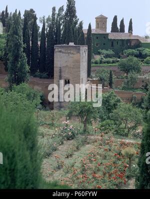 QALAHURRA DE YUSUF I-esterno. Posizione: ALHAMBRA-TORRE DE LA CAUTIVA, Granada, Spagna. Foto Stock