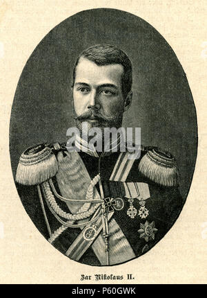 Nicholas II (Russo Николай II  nativi di Nikolaus Alexandrovich Romanov, Russo Николай Александрович Романов, 1868-1918), Foto Stock