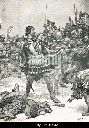 La rinuncia del re Francesco I di Francia, Battaglia di Pavia, 24 Febbraio 1525 Foto Stock