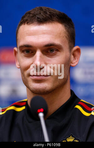 Kaliningrad, Russia, 27 giugno 2018. Thomas Vermaelen del Belgio durante un Belgio conferenza stampa, prima della loro 2018 Coppa del Mondo FIFA Gruppo G partita contro l'Inghilterra, a Kaliningrad Stadium il 27 giugno 2018 nella regione di Kaliningrad, Russia. (Foto di Daniel Chesterton/phcimages.com) Credit: Immagini di PHC/Alamy Live News Foto Stock