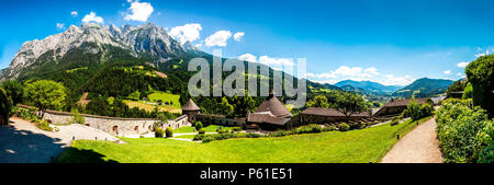 Vista del castello di Hohenwerfen in Austria. Foto Stock