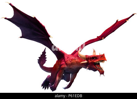 Drago Rosso 3D illustrazione Foto Stock