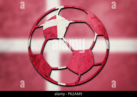 Pallone da calcio nazionale bandiera della Danimarca. Danimarca la sfera di calcio. Foto Stock