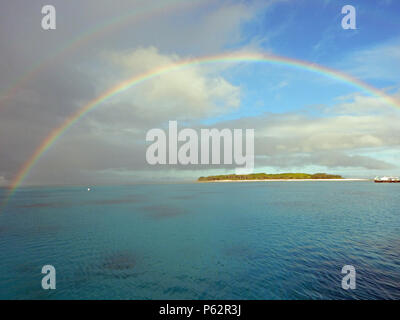Rainbow su Lady Musgrave Island Foto Stock