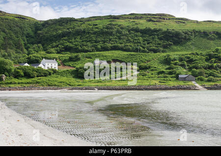 Bella sabbia bianca spiaggia di Calgary sull'Isle of Mull in Scozia, Ebridi Interne Foto Stock