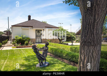 GARY, INDIANA - Giugno 24, 2018: vista esterna della casa d'infanzia di pop star Michael Jackson nella sua città natale di Gary Indiana Foto Stock