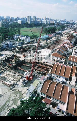 Vista aerea su grande scala in cantiere. Foto Stock
