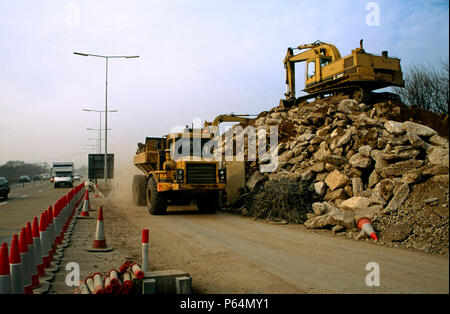 Lavori in corso su M4, Regno Unito Foto Stock