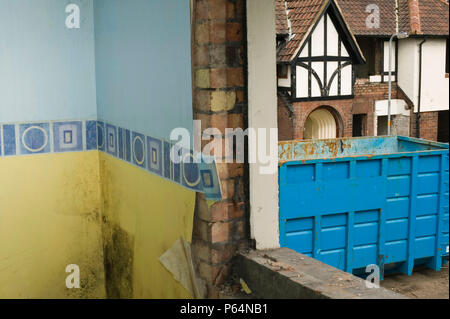 Consiglio case sono state demolite dopo le inondazioni in Carlisle Cumbria Regno Unito Foto Stock
