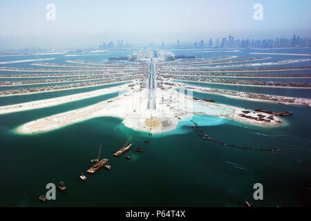 Antenna di Dubai, Emirati Arabi Uniti. Palm Jumeirah, luglio 2007. Foto Stock