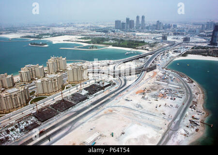 Antenna di Dubai, Emirati Arabi Uniti. Palm Jumeirah, luglio 2007. Foto Stock