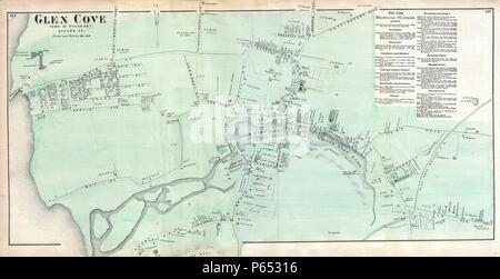 1873 birre Mappa di Glen Cove, Queens, a New York City - Geographicus - GlenCove-birre-1873. Foto Stock