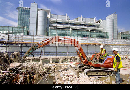 Demolizione di un edificio, City of London Foto Stock