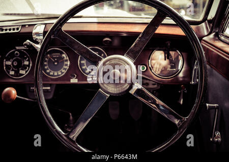 Interno di una rara auto Lagonda V12 Drophead Coupe, 1938. Foto Stock