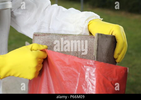 Una disposizione di materiale di amianto close up Foto Stock