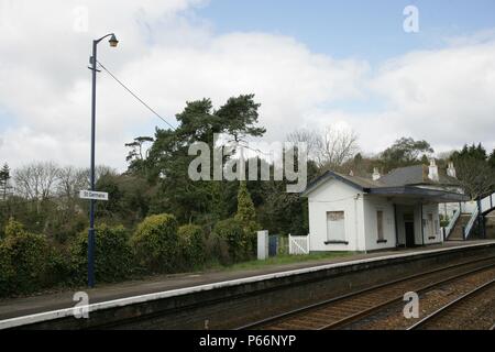 Vista generale dalla piattaforma a San tedeschi stazione, Cornwall. 2006 Foto Stock