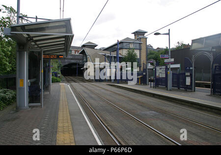 Vista generale del Midland Metro interchange a Jewellery Quarter, stazione di Birmingham. 2007 Foto Stock
