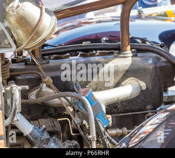 Dettaglio del motore di un incendio del motore dalla 1925, oldtimer Festival, Germania Foto Stock