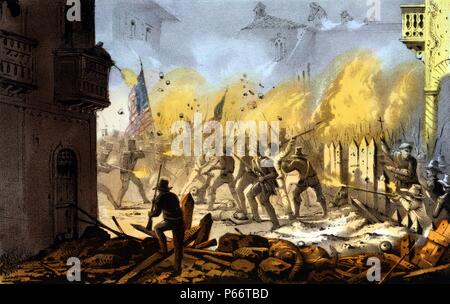Terzo giorno di assedio di Monterey sett. Xxiii 1846. Campagna di guerra Mexican-American, 1846-1848. Foto Stock