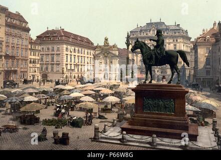 Market Place, Vienna, Austro-Hungary 1901 Foto Stock