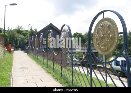 Accesso pedonale alla stazione di halifax hx6 2np, West Midlands. 2007 Foto Stock