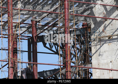 La costruzione della nuova Pechino Poly Plaza in Cina. Foto Stock
