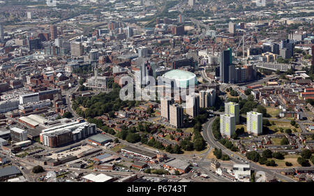 Vista aerea di Leeds dalla giunzione Sheepscar fino Clay pit-lane Foto Stock