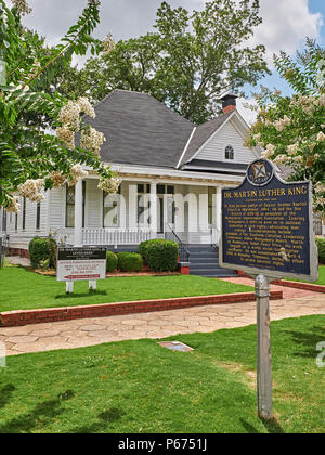 La casa o casa di Martin Luther King Jr noti leader dei diritti civili a Montgomery in Alabama, Stati Uniti d'America. Foto Stock