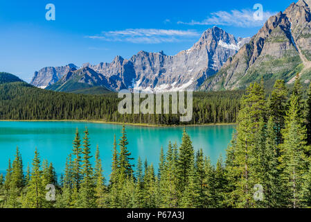 Abbassare Waterfowl Lake, il Parco Nazionale di Banff, Alberta, Canada Foto Stock