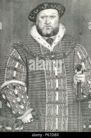 Il re Enrico VIII d'Inghilterra, 1491-1547, regnò 1509-1547 Foto Stock