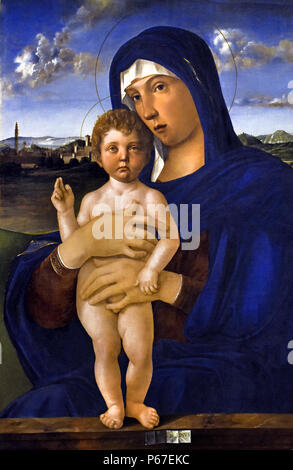 Madonna ( Madonna Contarini) è un dipinto ad olio dal Rinascimento italiano Maestro Giovanni Bellini, 1475-1480, Italia, ITALIANO, Foto Stock