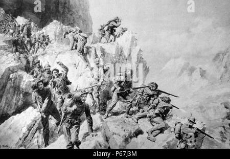 Alpini durante la Prima Guerra Mondiale 1917 Foto Stock