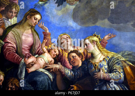 Il matrimonio mistico di Santa Caterina - Il matrimonio mistico di Santa Caterina 1575 da Paolo Veronese (Paolo Caliari) 1528-1588 Italia Italiano Foto Stock