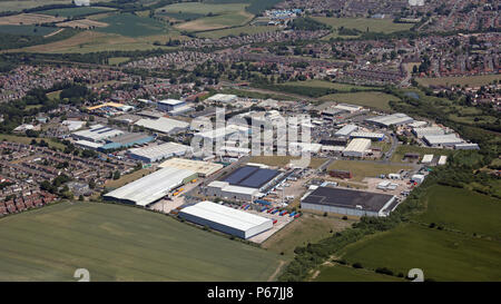Vista aerea del Langthwaite Business Park, South Kirkby, Pontefract Foto Stock