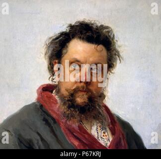 Ritratto di Modesto Petrovich Mussorgsky (1839-1881) Il compositore russo, uno del gruppo noto come '5'. Datata 1865 Foto Stock
