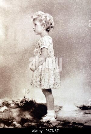 La giovane Principessa Elisabetta (più tardi la Regina Elisabetta II) di tre anni. Foto Stock