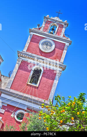 La chiesa cattolica Parrocchia SS. Annunziata sull isola di Procida, un comune della Città Metropolitana di Napoli, campania, Italy. Foto Stock