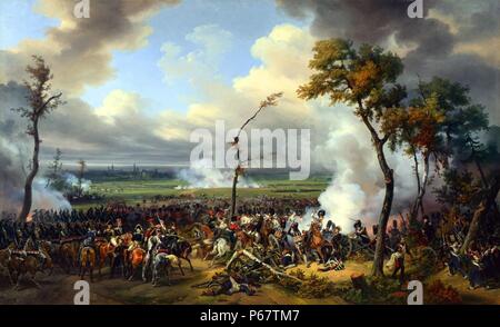 La pittura della battaglia di Hanau da Orazio Vernet (1789-1863) un pittore francese di battaglie, ritratti e orientalista soggetti arabi. Datata 1814 Foto Stock