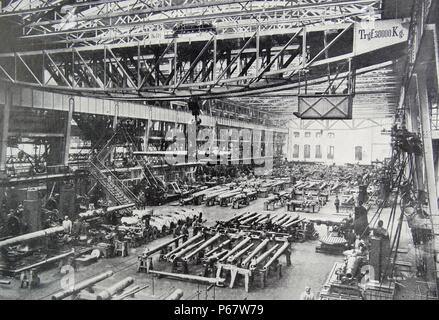 Krupps fabbrica degli armamenti in Germania nel corso della prima guerra mondiale Foto Stock