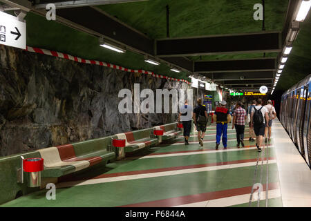 Arte su Kungstradgarden stazione della metropolitana, Stoccolma, Svezia Foto Stock