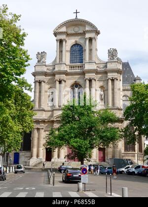 San Gervais e San Protais chiesa dalla parte anteriore, Parigi, Francia Foto Stock