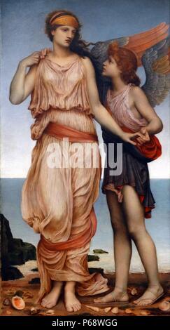 Venere e Amore 1878, da Evelyn de Morgan (30 agosto 1855 - 2 Maggio 1919); inglese Pre-Raphaelite pittore. Foto Stock