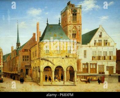 Il municipio della città vecchia di Amsterdam. Dipinto da Pieter Jansz Saenredam (1597-1665). Risalenti al XVII secolo Foto Stock