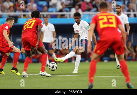 Dell'Inghilterra Rashford Marcus durante la Coppa del Mondo FIFA Gruppo G corrispondono a Kaliningrad Stadium. Foto Stock