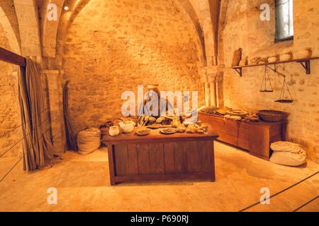 La sala Tithe Barn a Provins, Francia Foto Stock