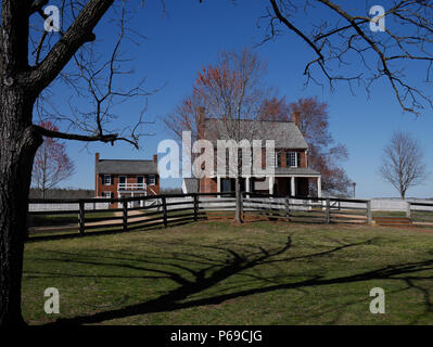 Luogo di resa della Guerra civile, Appomattox Court House, VA USA, parte del Parco storico Nazionale Appomattox Court House. Foto Stock